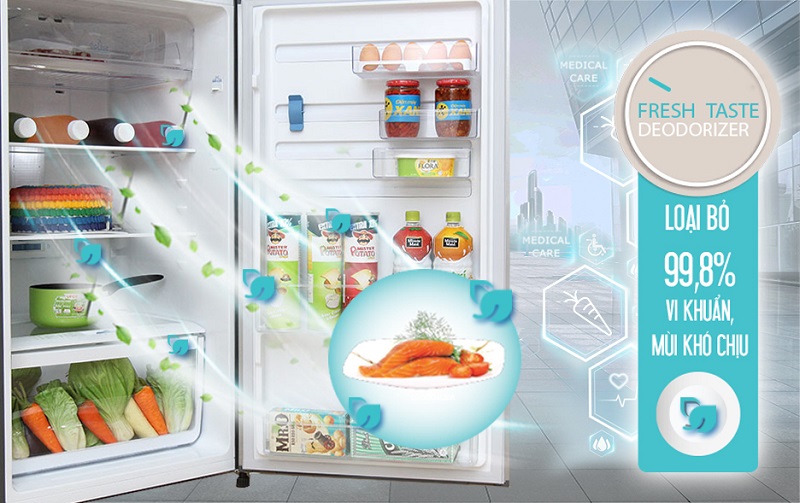 Tủ lạnh Electrolux ETB3202MG có khả năng khử mùi với FreshTaste khá tốt