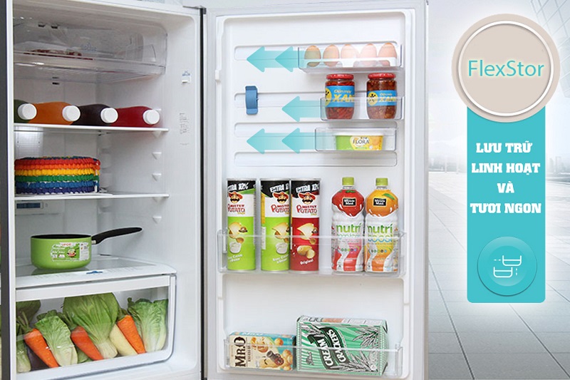 Khay kệ FlexStor giữ cho các thực phẩm trong tủ lạnh Electrolux ETB3202MG dễ dàng được sắp xếp hơn
