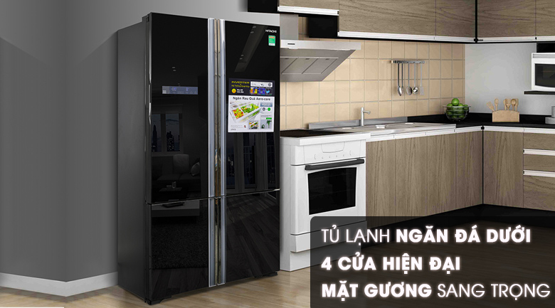 Thiết kế - Tủ lạnh Hitachi Inverter 640 lít WB800PGV5