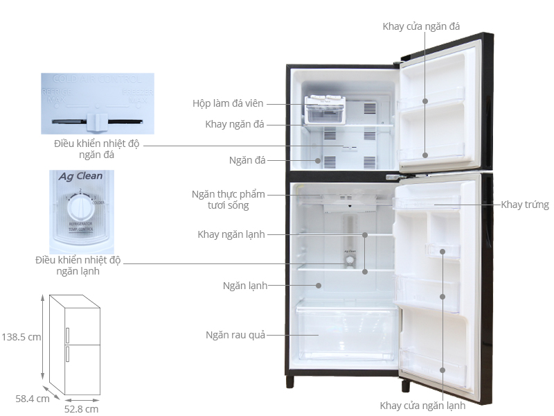 Thông số kỹ thuật Tủ lạnh Panasonic 186 lít NR-BN201GKVN