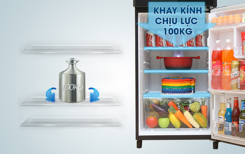 tủ lạnh Panasonic NR-BN201GKVN có khay kệ bằng kính chịu lực tủ lạnh Panasonic NR-BN201GKVN có khay kệ bằng kính chịu lực