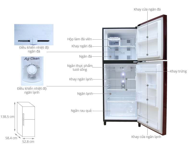 Thông số kỹ thuật Tủ lạnh Panasonic 186 lít NR-BN201GRVN