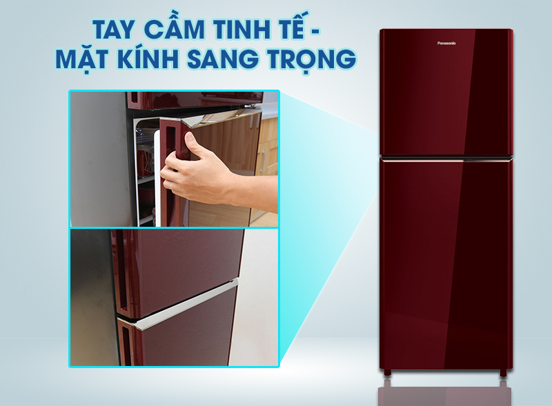 Tủ lạnh Panasonic 186 lít NR-BN201GAVN có tay cầm mạ Crom sáng bóng Tủ lạnh Panasonic 186 lít NR-BN201GAVN có tay cầm mạ Crom sáng bóng