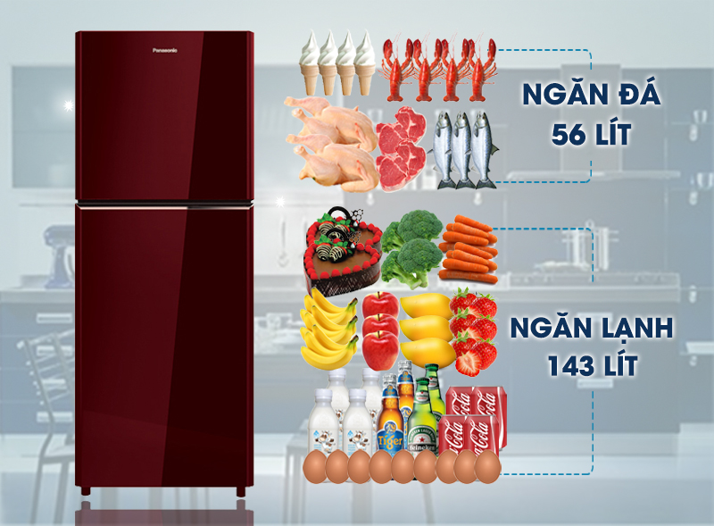 Tủ lạnh Panasonic 199 lít NR-BN211GRVN Tủ lạnh Panasonic 199 lít NR-BN211GRVN