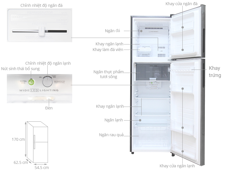 Tủ lạnh Sharp Inverter 253 lít SJ-X281E-DS