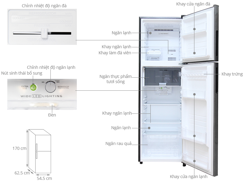 Tủ lạnh Sharp Inverter 253 lít SJ-X281E-DS