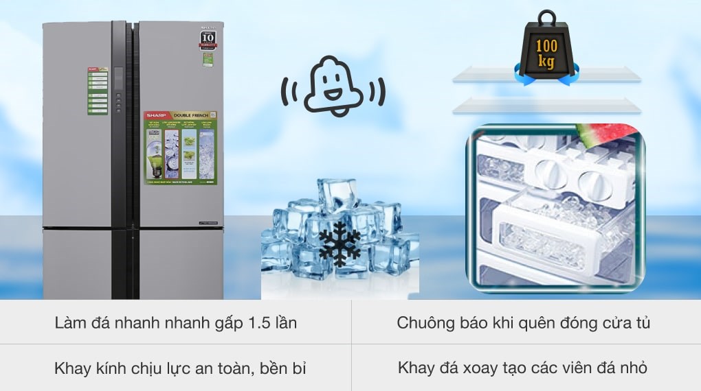 Tủ lạnh Sharp Inverter 605 lít SJ-FX680V-ST