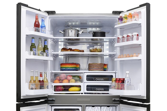 Tủ lạnh Sharp Inverter 605 lít SJ-FX680V-ST Màu Xám