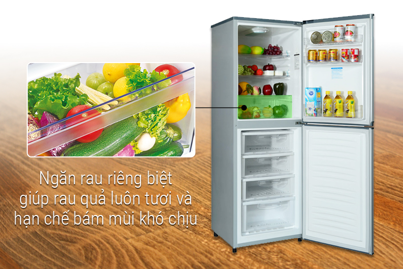 Ngăn rau riêng biệt dung tích lớn