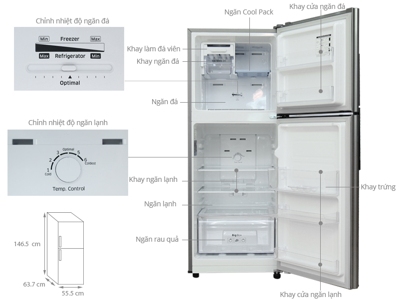 Thông số kỹ thuật Tủ lạnh Samsung 208 lít RT20HAR8DSA/SV
