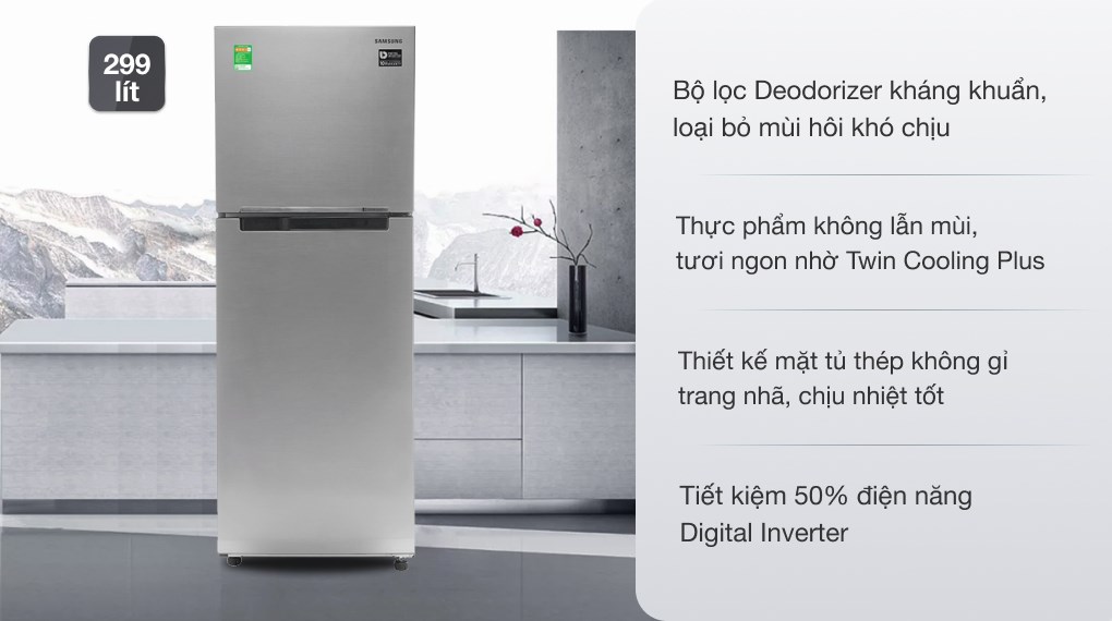 Tủ lạnh Samsung Inverter 299 lít RT29K5012S8/SV