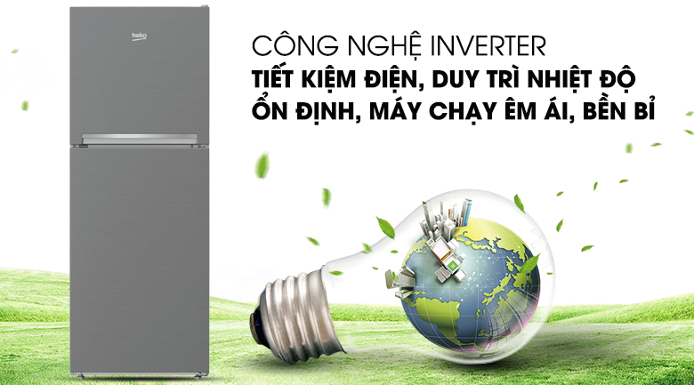 Tủ lạnh Beko RDNT230I50VZX - Máy nén Prosmart Inverter giúp tiết kiệm điện, làm lạnh ổn định