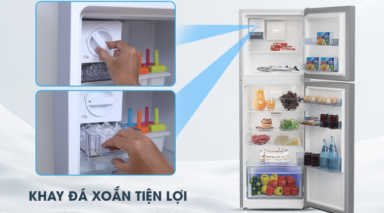 Khay đá xoắn -Tủ lạnh Beko RDNT250I50VZX