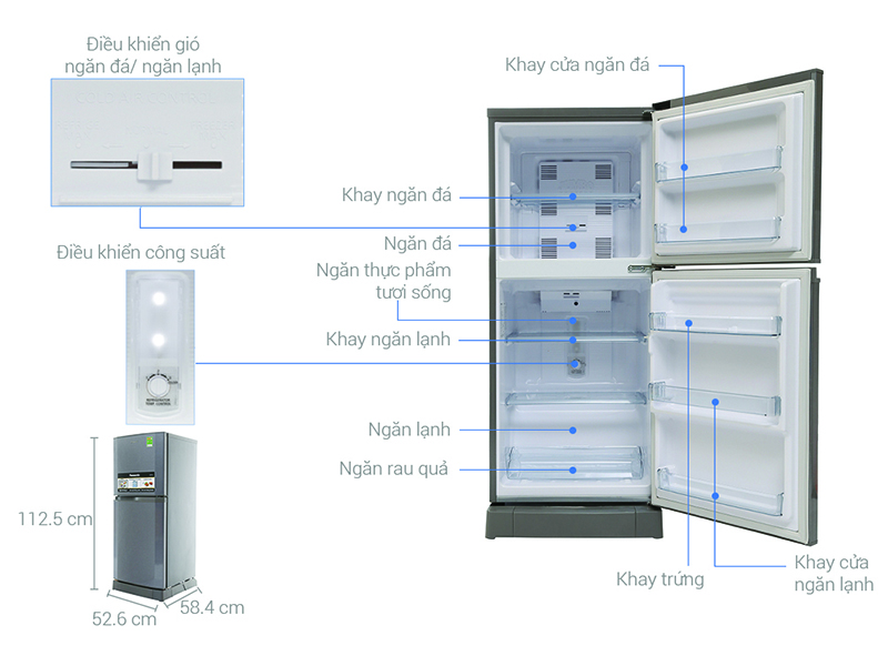 Tủ lạnh Panasonic 152 lít NR-BJ178SSVN