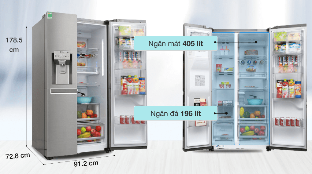 Tủ lạnh LG Inverter 601 lít GR-P247JS