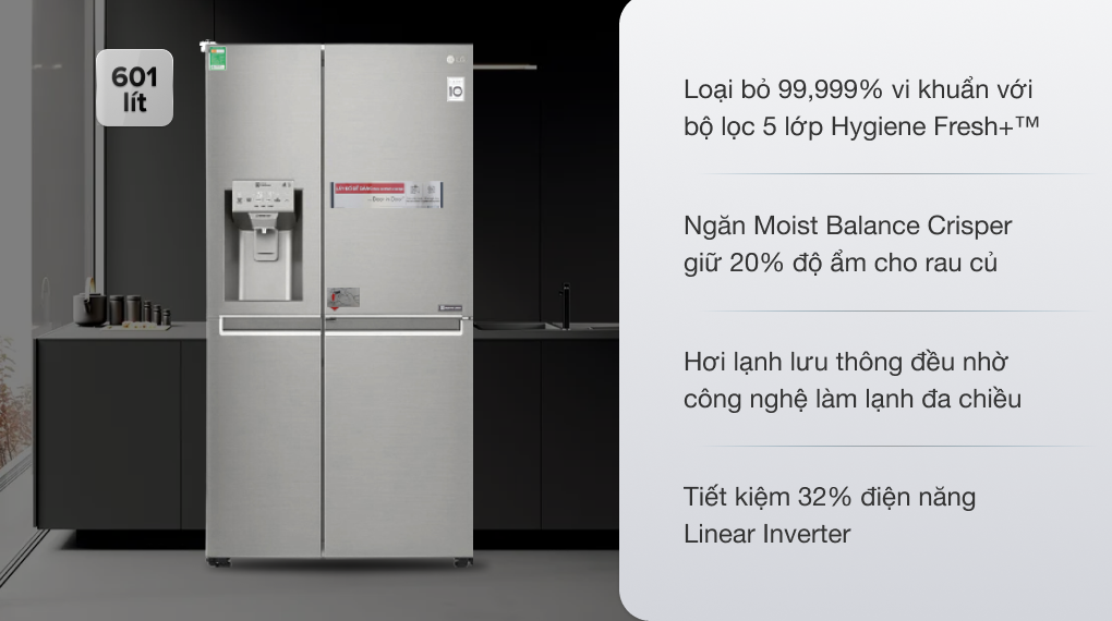 Tủ lạnh LG Inverter 601 lít GR-P247JS