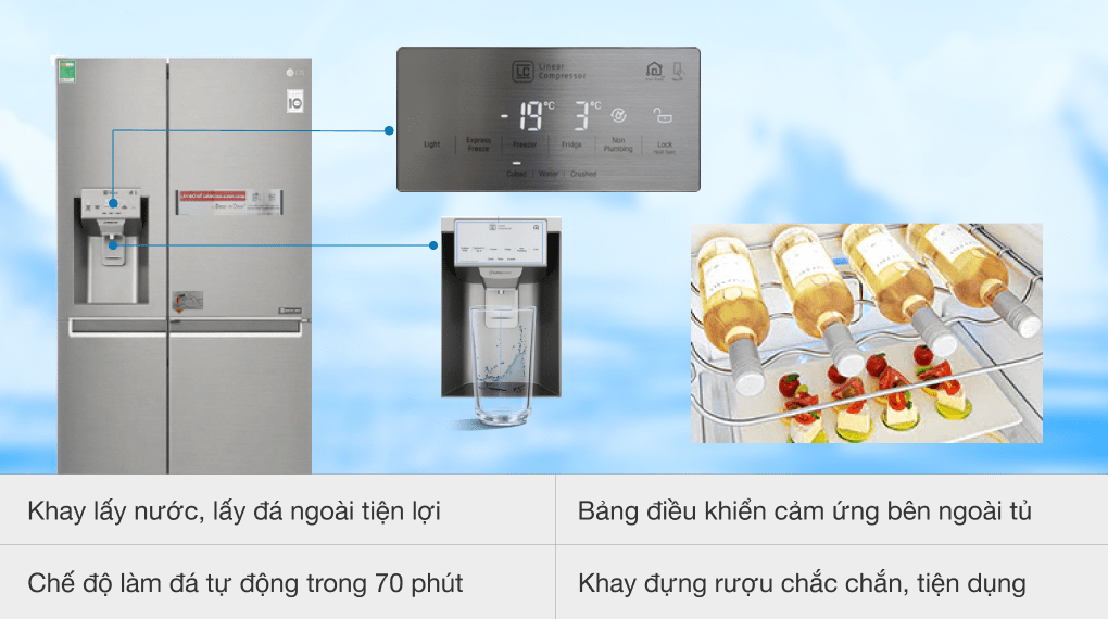 Tủ lạnh LG Inverter 601 lít GR-P247JS