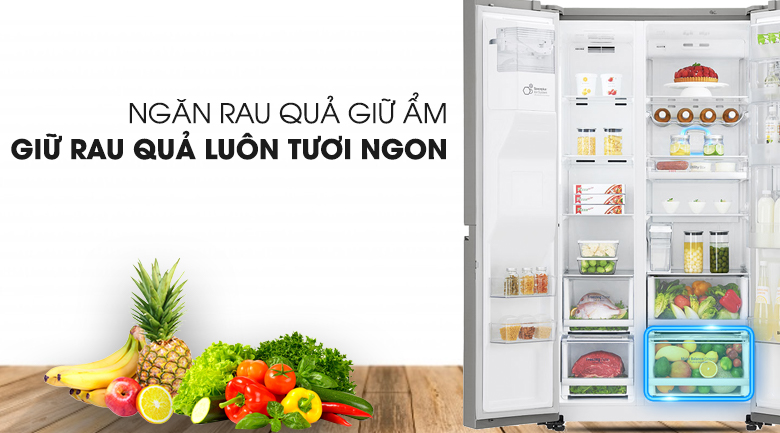Ngăn cân bằng độ ẩm cho rau củ - Tủ lạnh LG Inverter 601 lít GR-P247JS