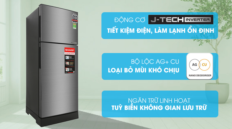 Tủ lạnh Sharp Inverter 182 lít SJ-X201E-DS