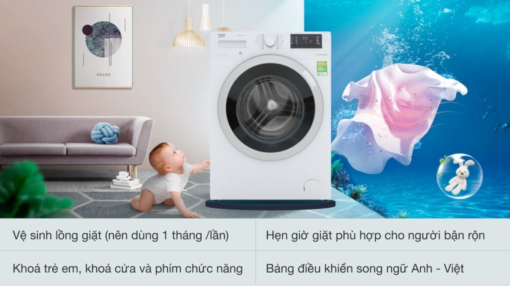 Máy giặt Beko Inverter 9 kg WMY 91283 PTLB2