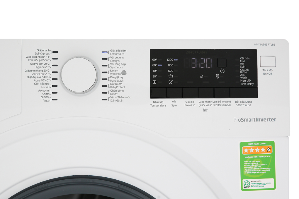 Máy giặt Beko Inverter 9 kg WMY 91283 PTLB2 Màu Trắng
