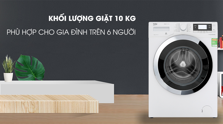 Máy giặt Beko Inverter 10 kg WY104764MW - Khối lượng