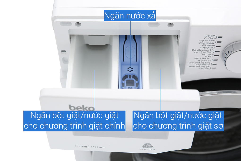 Máy giặt Beko Inverter 10 kg WY104764MW Màu Trắng
