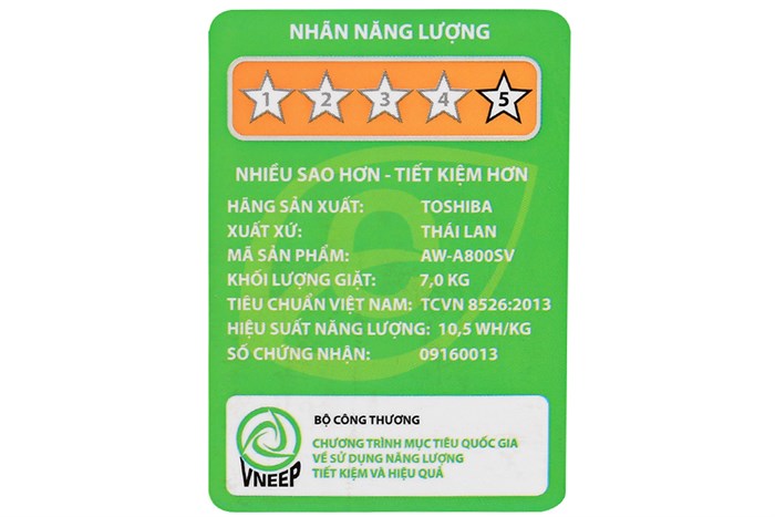 Máy giặt Toshiba 7 kg AW-A800SV WG Màu Trắng - Xám