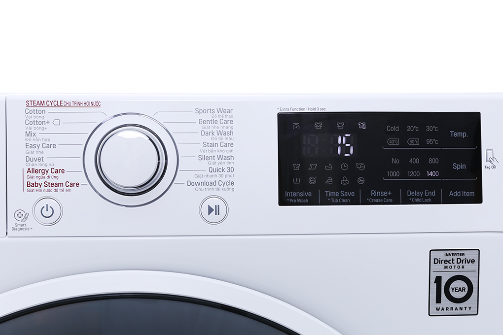 Máy giặt LG Inverter 8 kg FC1408S4W2 Màu Trắng
