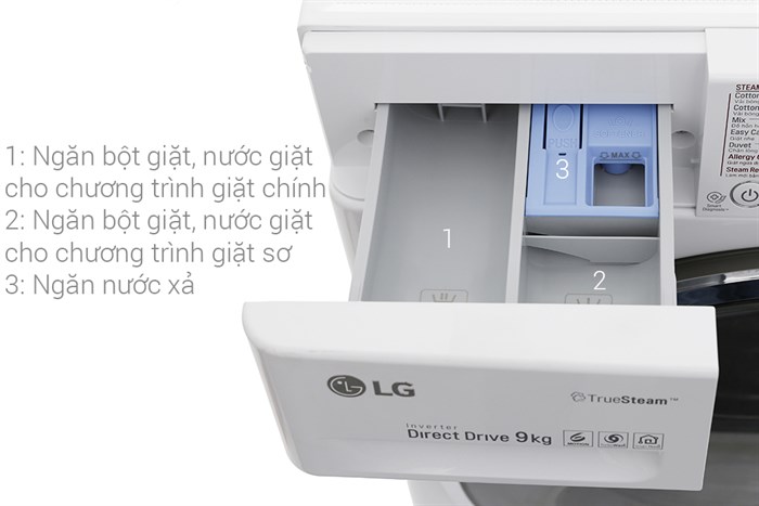 Máy giặt LG Inverter 9 kg FC1409S2W Màu Trắng