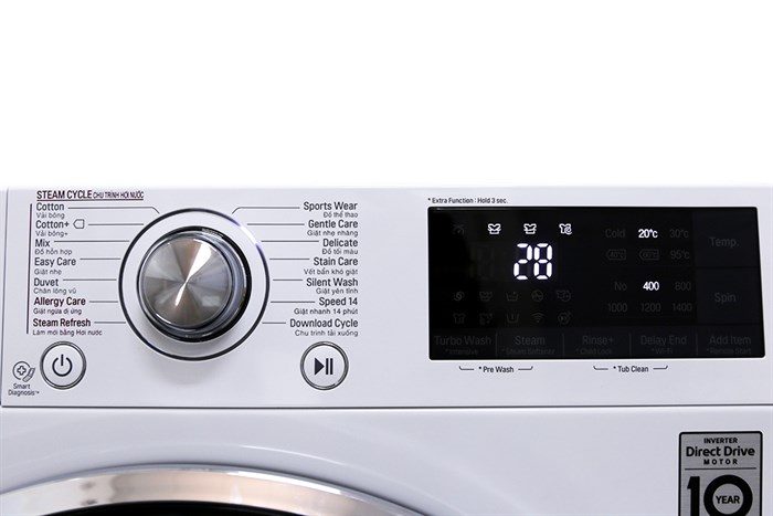Máy giặt LG Inverter 9 kg FC1409S2W Màu Trắng