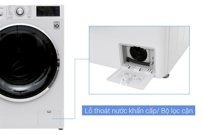 Máy giặt LG Inverter 9 kg FC1409S2W Màu Trắng