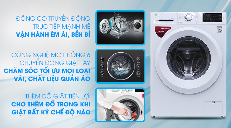 Máy giặt LG FC1475N5W2 giá rẻ, chính hãng - dienmayxanh.com
