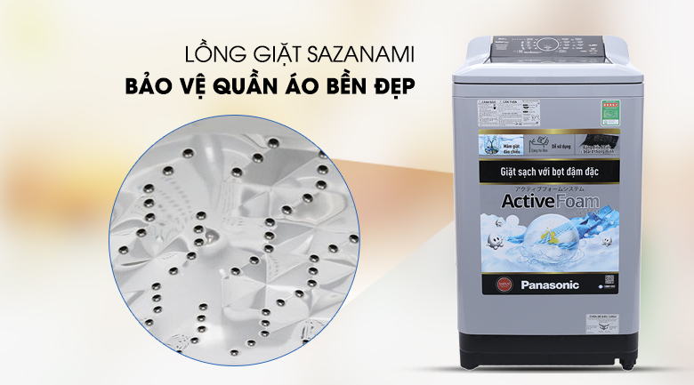 Lồng giặt SAZANAMI - Máy giặt Panasonic 9 kg NA-F90A4GRV