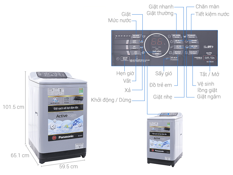 Thông số kỹ thuật Máy giặt Panasonic 9 kg NA-F90A4HRV