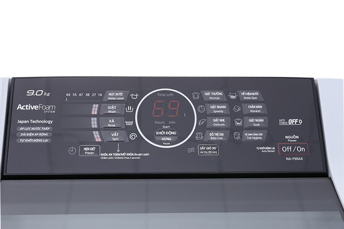 Máy giặt Panasonic 9 kg NA-F90A4HRV Màu Xám nhạt