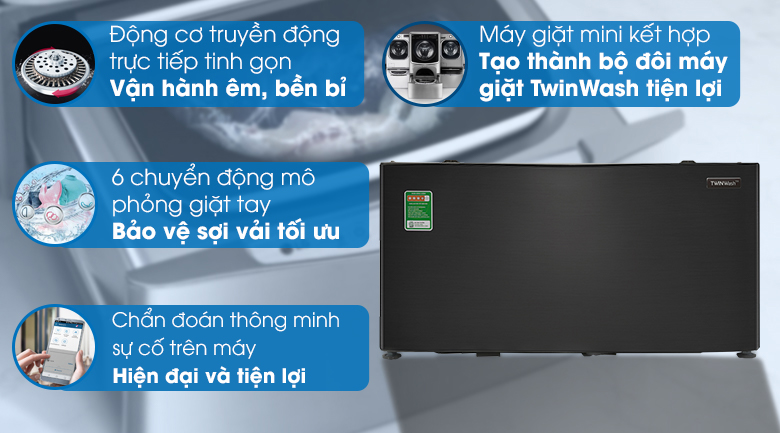 Máy giặt LG TWINWash Mini 3.5 kg T2735NWLV