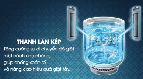 Thanh lăn kép giúp nhào trộn quần áo thấm nước giặt hiệu quả