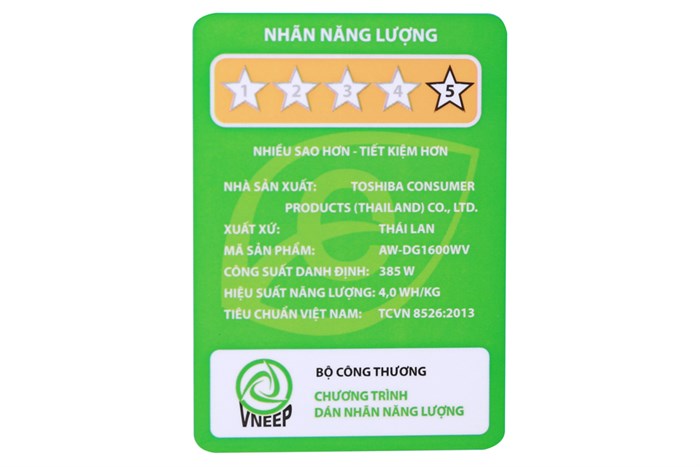 Máy giặt Toshiba Inverter 15 kg AW-DG1600WV (SK) Màu Đen - Xám