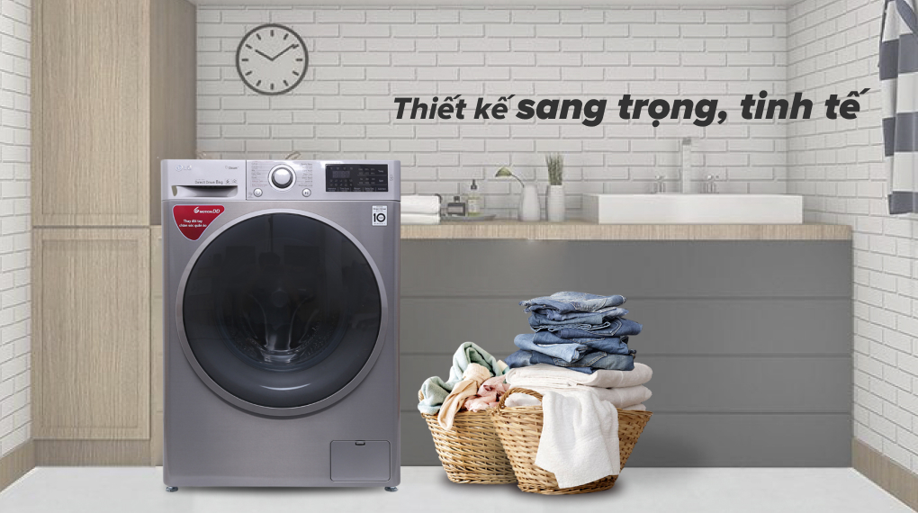 Máy giặt LG Inverter 8 kg FC1408S3E - Thiết kế sang trọng tinh tế