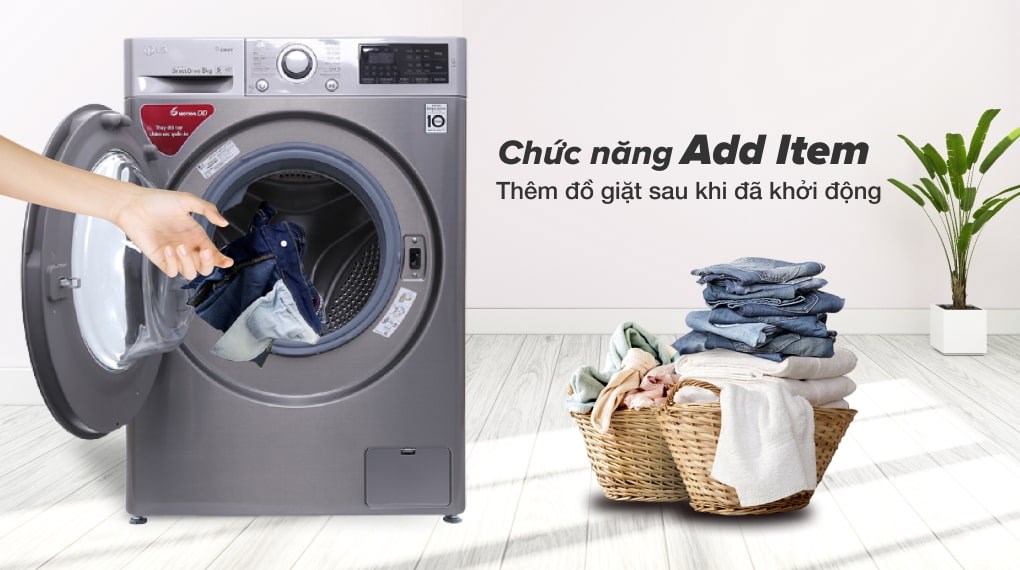 Máy giặt LG Inverter 8 kg FC1408S3E - Thêm đồ giặt