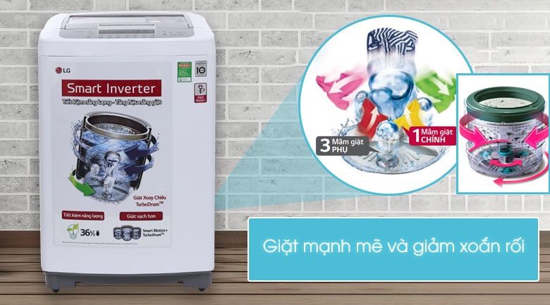 Sự kết hợp giữa công nghệ đấm nước Punch3+ và TurboDrum xóa tan mọi vết bẩn Sự kết hợp giữa công nghệ đấm nước Punch3+ và TurboDrum xóa tan mọi vết bẩn
