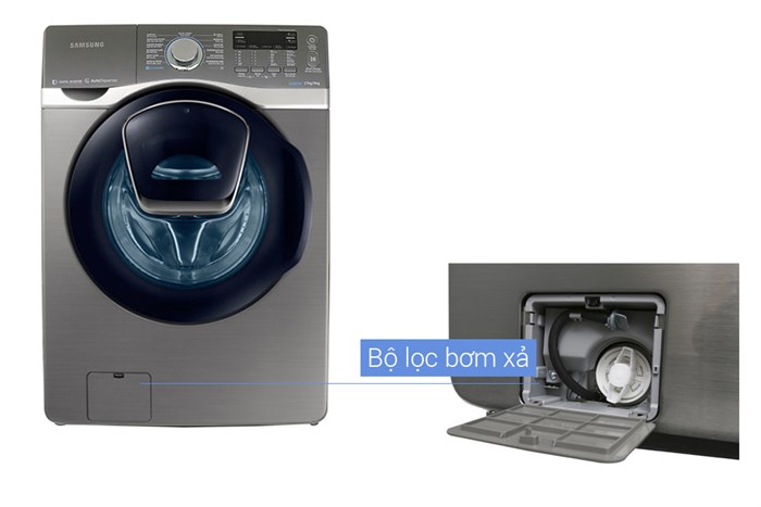 Máy giặt Samsung Add Wash Inverter 17 kg WD17J7825KP/SV Màu Xám