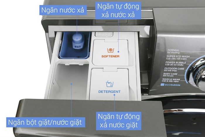 Máy giặt Samsung Add Wash Inverter 17 kg WD17J7825KP/SV Màu Xám