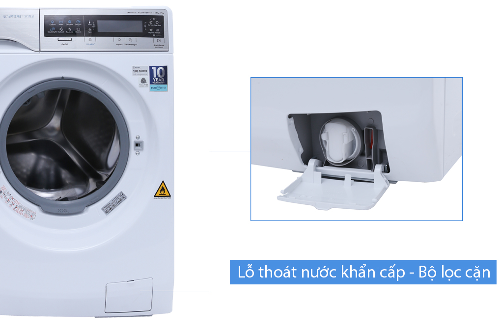 Máy giặt sấy Electrolux Inverter 11 kg EWW14113 Màu Trắng
