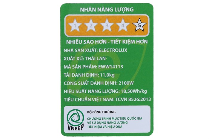 Máy giặt sấy Electrolux Inverter 11 kg EWW14113 Màu Trắng