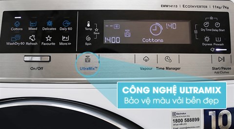 Công nghệ UltraMix - Máy giặt sấy Electrolux inverter 11 kg EWW14113