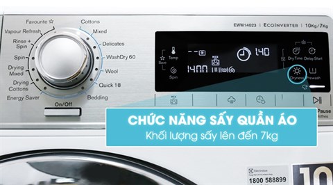 Chức năng sấy - Máy giặt sấy Electrolux inverter 10 kg EWW14023