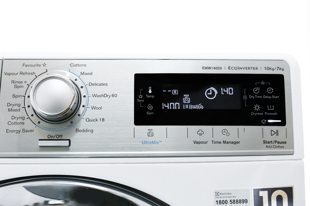 Máy giặt sấy Electrolux Inverter 10 kg EWW14023 Màu Trắng