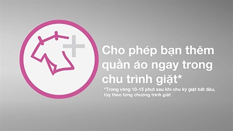 Chức năng Add Cloths - thêm quần áo khi giặt